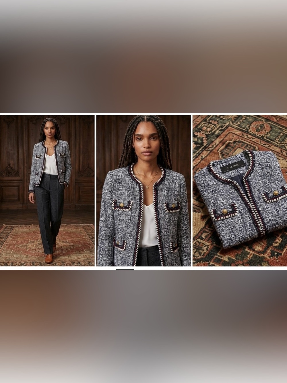 Zara Basic Tailored Tweed Jacket